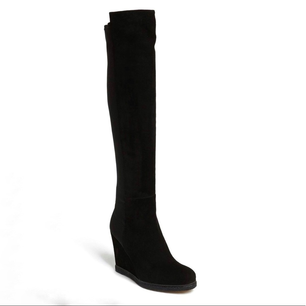 Stuart Weizmann over the knee wedge boots